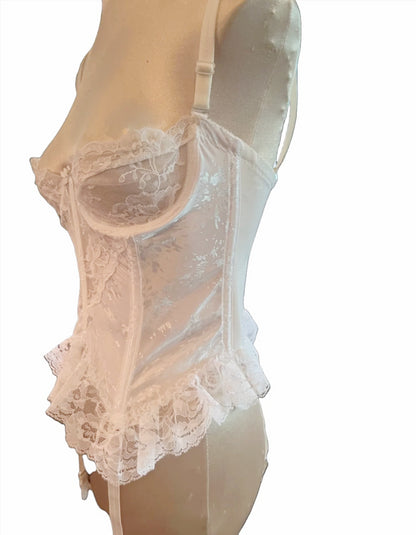 Shirley of Hollywood IS-Private Label Bustier of Lavish Lace w/garters, Reg. $58