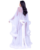 Fantastisk Sheer Maxi Length Robe av Marabou & Soft Tulle kommer att få dig att känna dig som en prinsessa-underkläder-Roma-SatinBoutique
