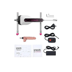 Complete Lovense Compact Sex Machine set including accessories, highlighting its luxury appeal and utility for personalized pleasure.