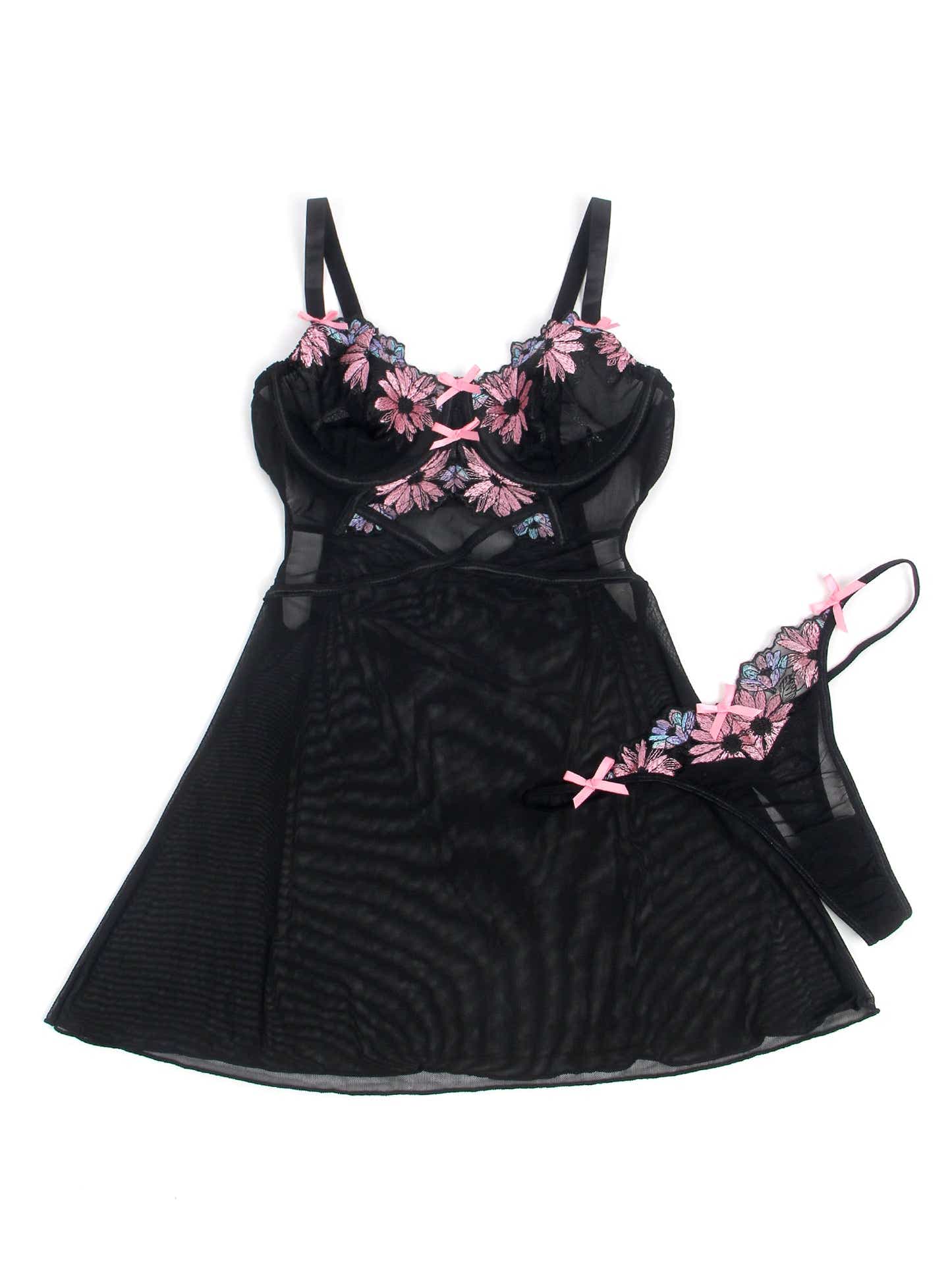 Full overview of the Elowen Mystic Babydoll Lingerie Set, an essential luxurious addition to any intimate wardrobe.