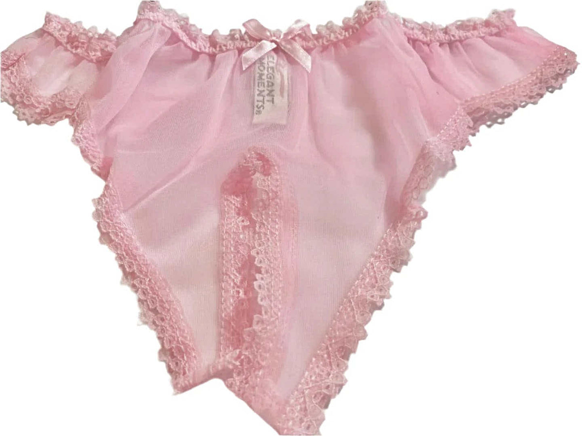 Elegant Moments IS-4010 Adorable Crotchless sheer chiffon Panty - panty