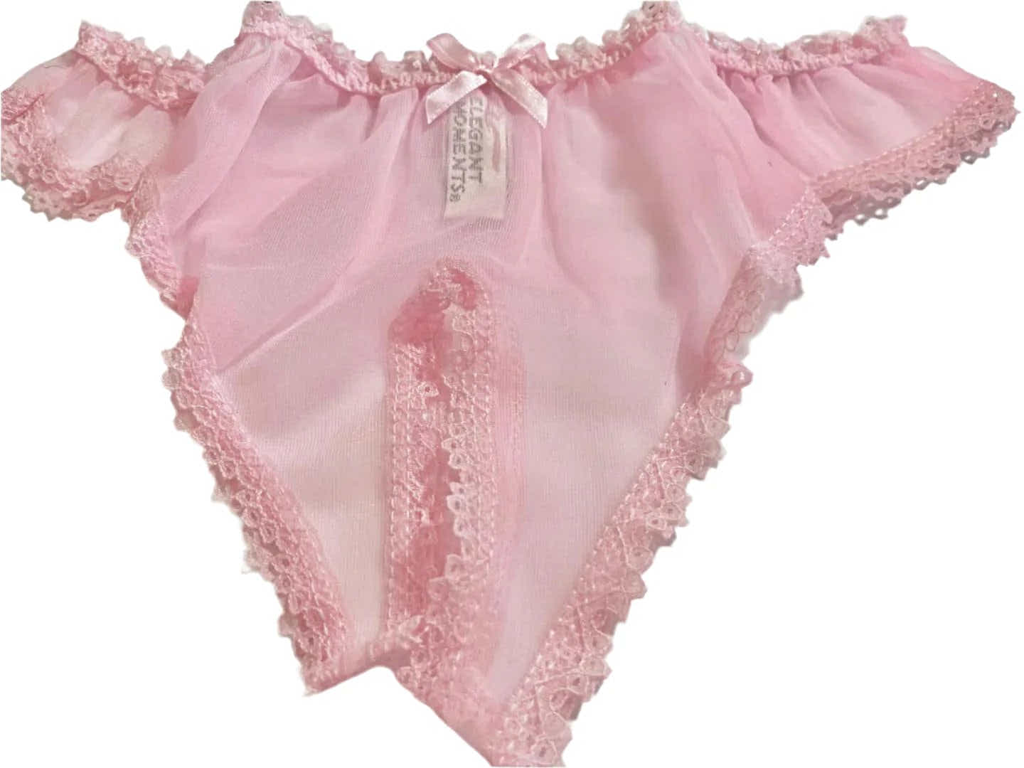 Elegant Moments IS-4010 Adorable Crotchless sheer chiffon Panty - panty