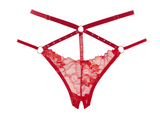 Margot Bralette i majtki bez krocza, gdy chcesz czegoś ekstra seksownego w zestawie z czerwonym biustonoszem-Allure Lingerie-Red-OS-SatinBoutique