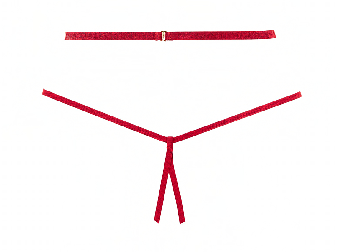 Margot Bralette & Crotchless Panty Set, When you want something extra sexy in Red-Bra Set-Allure Lingerie-Red-OS-SatinBoutique