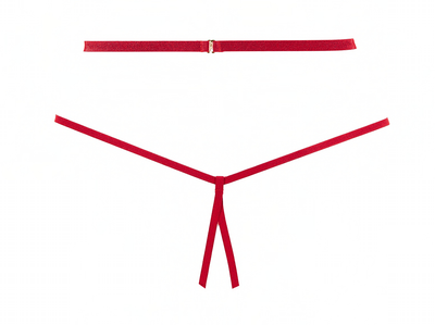 Margot Bralette & Crotchless Panty Set, When you want something extra sexy in Red-Bra Set-Allure Lingerie-Red-OS-SatinBoutique