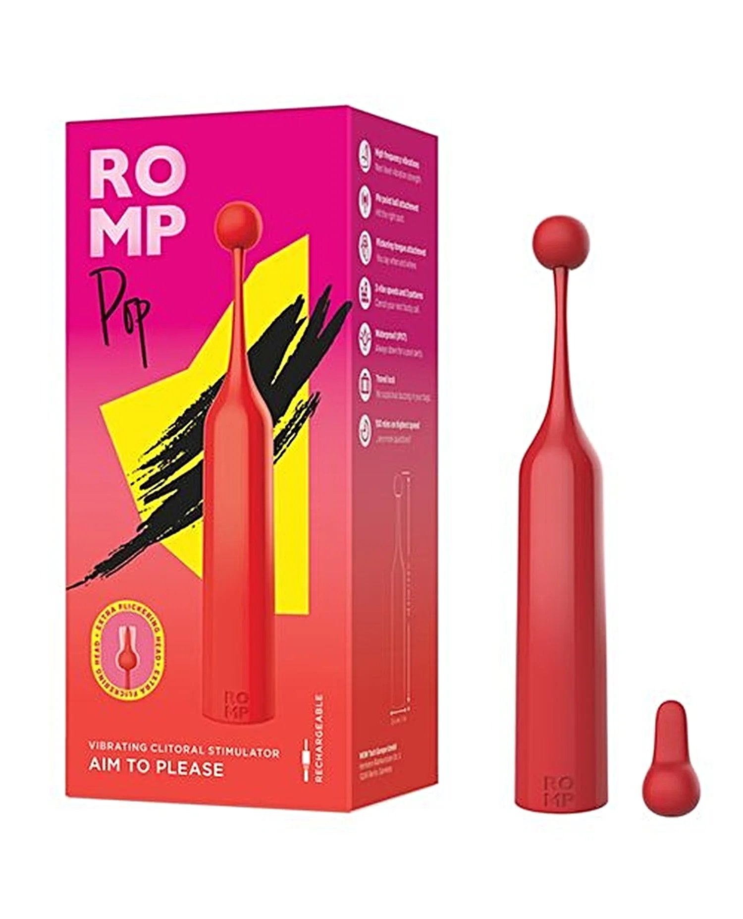 ROMP Pop Vibrating Clitoral Stimulator - Coral - MATURE