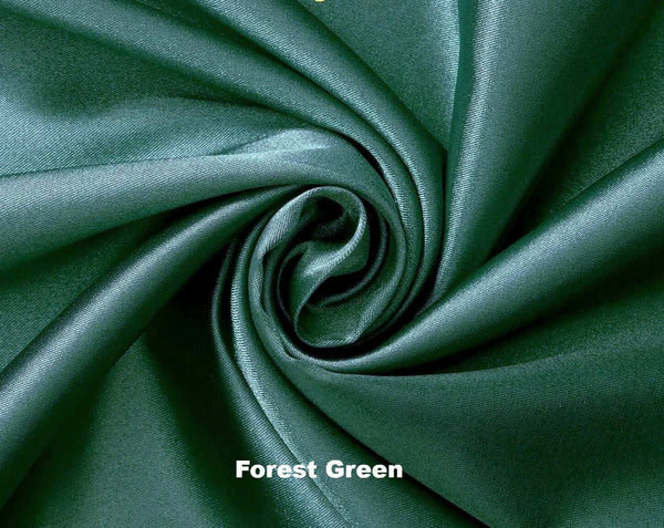 IS-Luxurioius Pure Silk Charmeuse SHEET SET, Queen, Color: Forest Green