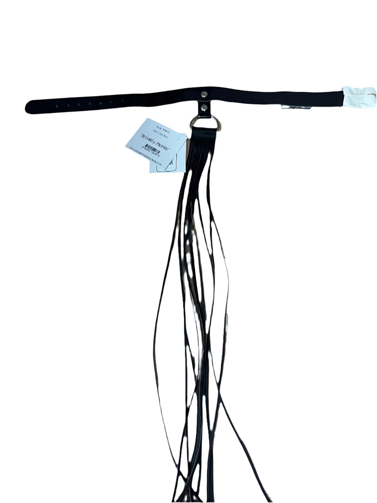 Elegant Moments V9810 Black Vinyl Choker Necklace with Stylish Fringe, a luxurious vinyl choker necklace that enhances any stylish outfit.