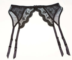 Shirley of Hollywood X622 Scalloped embroidery garterbelt, Plus Sizes - LINGERIE