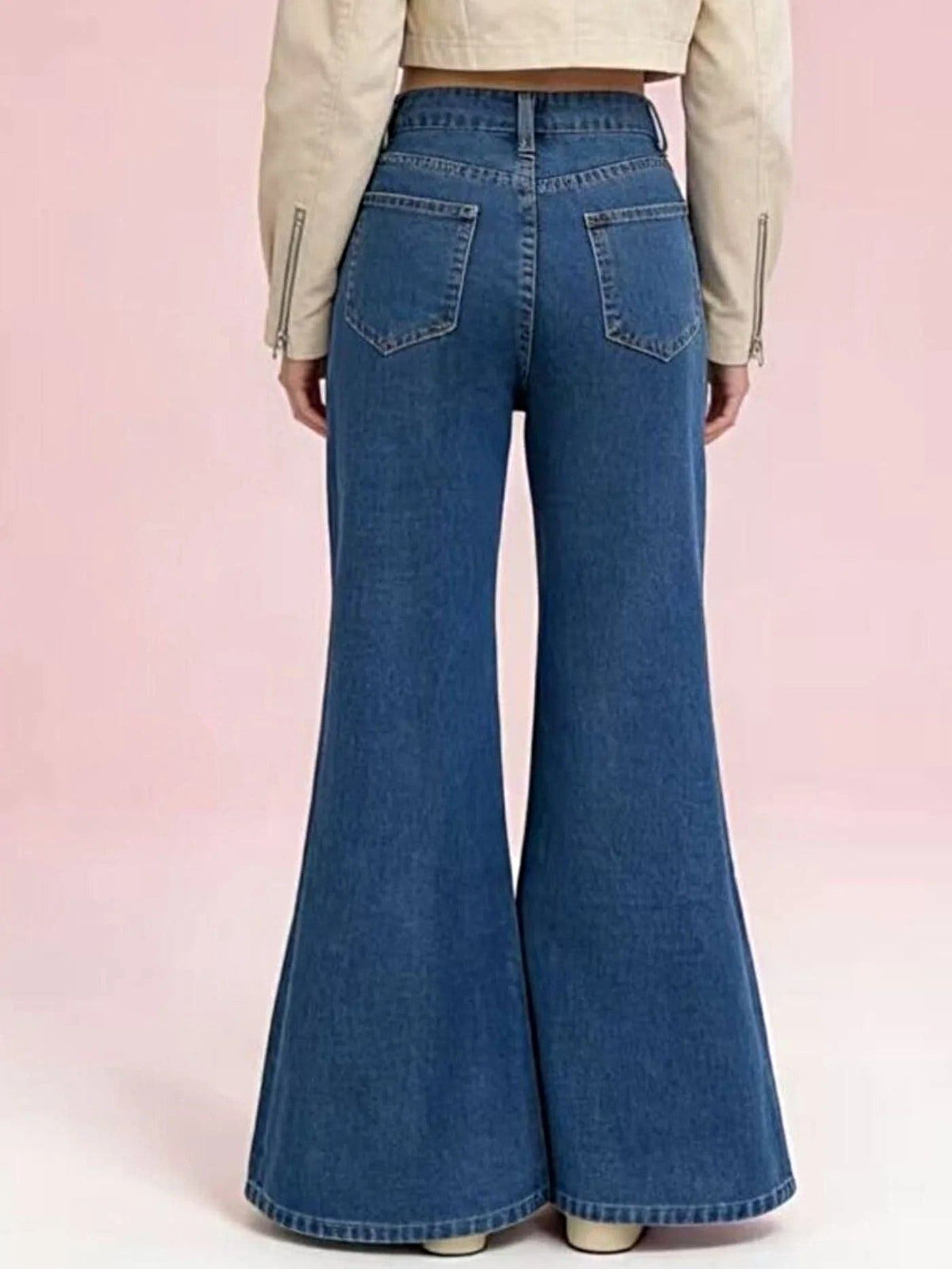 High-Waisted Flare Leg Jeans -