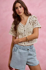 SO ME Washed Denim Wrap Skorts -
