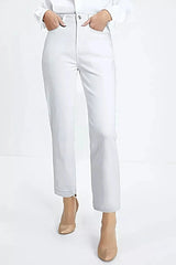 High-Waisted Straight Leg Jeans -