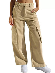 High-Waisted Wide Leg Cargo Jeans -