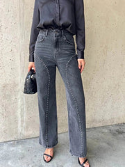 Studded Wide Leg Jeans -