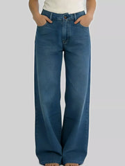 Wide Leg Washed Jeans -