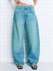 Wide Leg Washed Jeans -