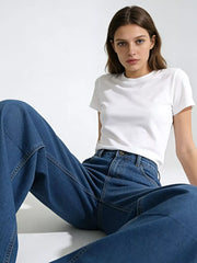Wide Leg Washed Jeans -