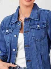 Button Up Long Sleeve Denim Jacket -