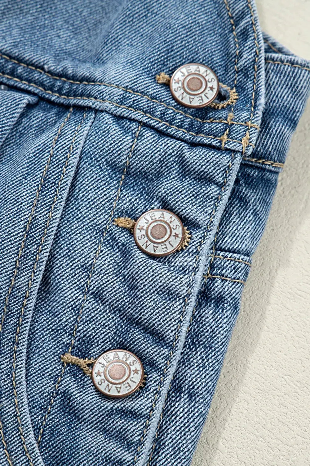 Pleated Wide Leg Retro Pocketed Denim Jumpsuit -