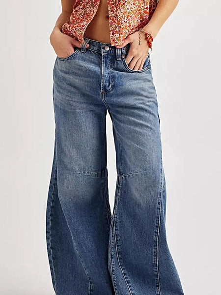Washed Wide Leg Jeans -