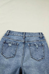 Cuffed Straight Loose Jeans -