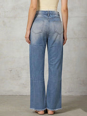 Distressed Raw Hem Bootcut Jeans -