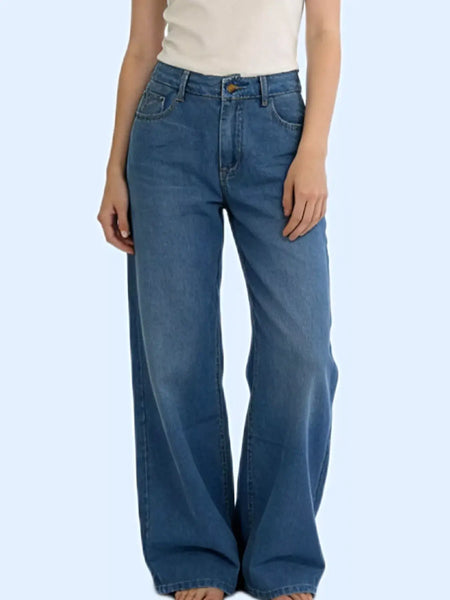 Wide Leg Washed Jeans -