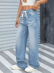 Wide Leg Washed Jeans -