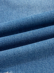Washed Cuffed Barrel Jeans -
