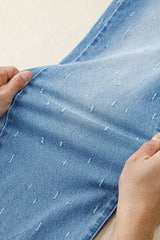 Distressed Detail Tummy Control Raw Hem Jeans -