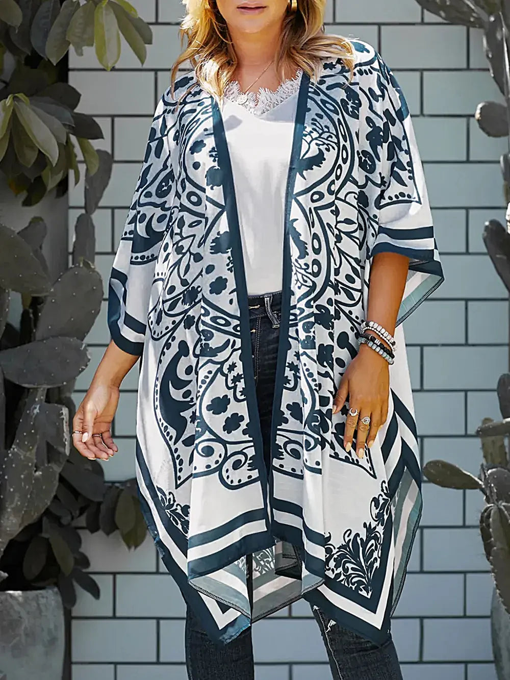 Printed Open Front Cover-Up -