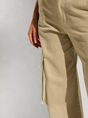 High-Waisted Wide Leg Cargo Jeans -
