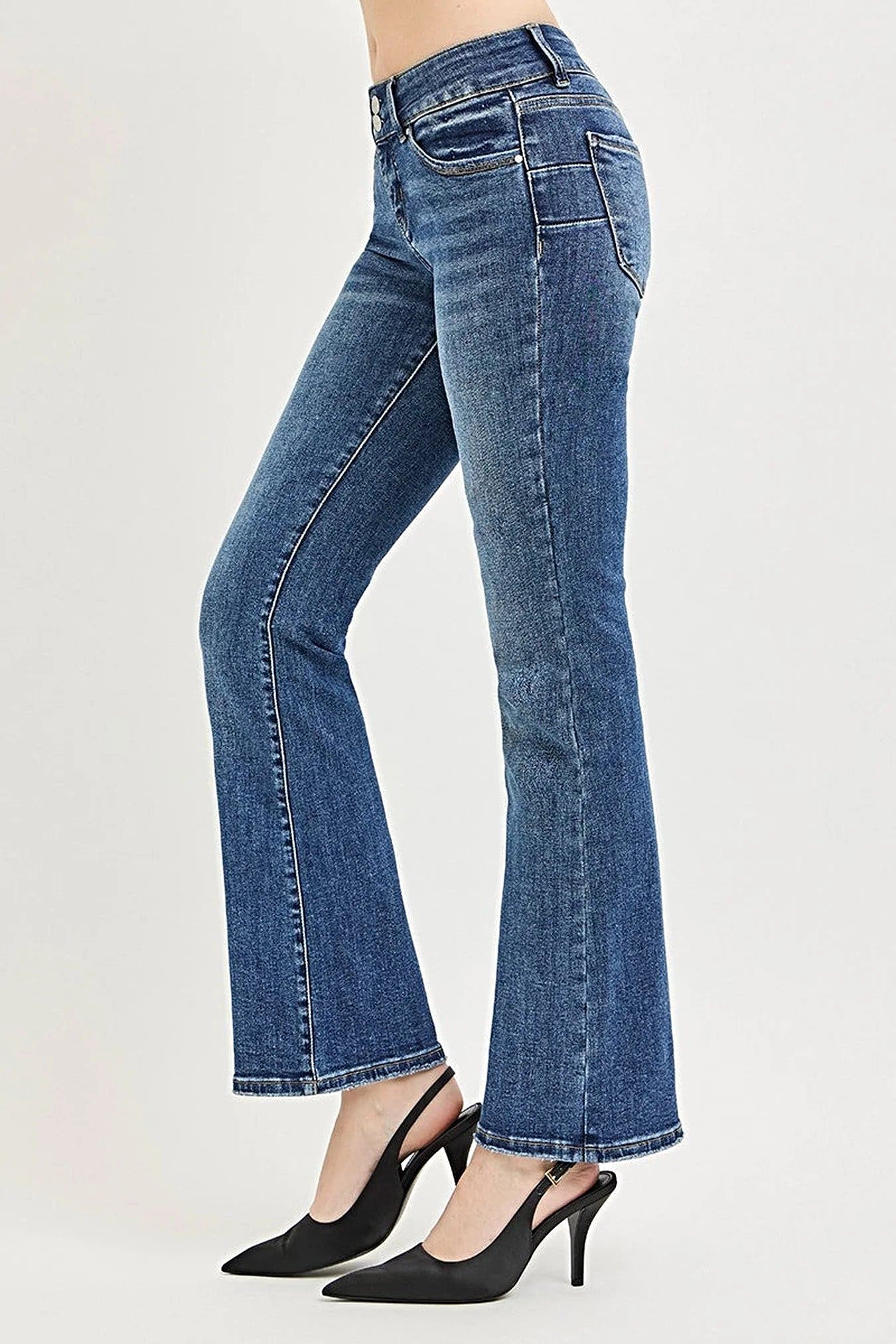 RISEN Tummy Control Low Rise Bootcut Jeans -