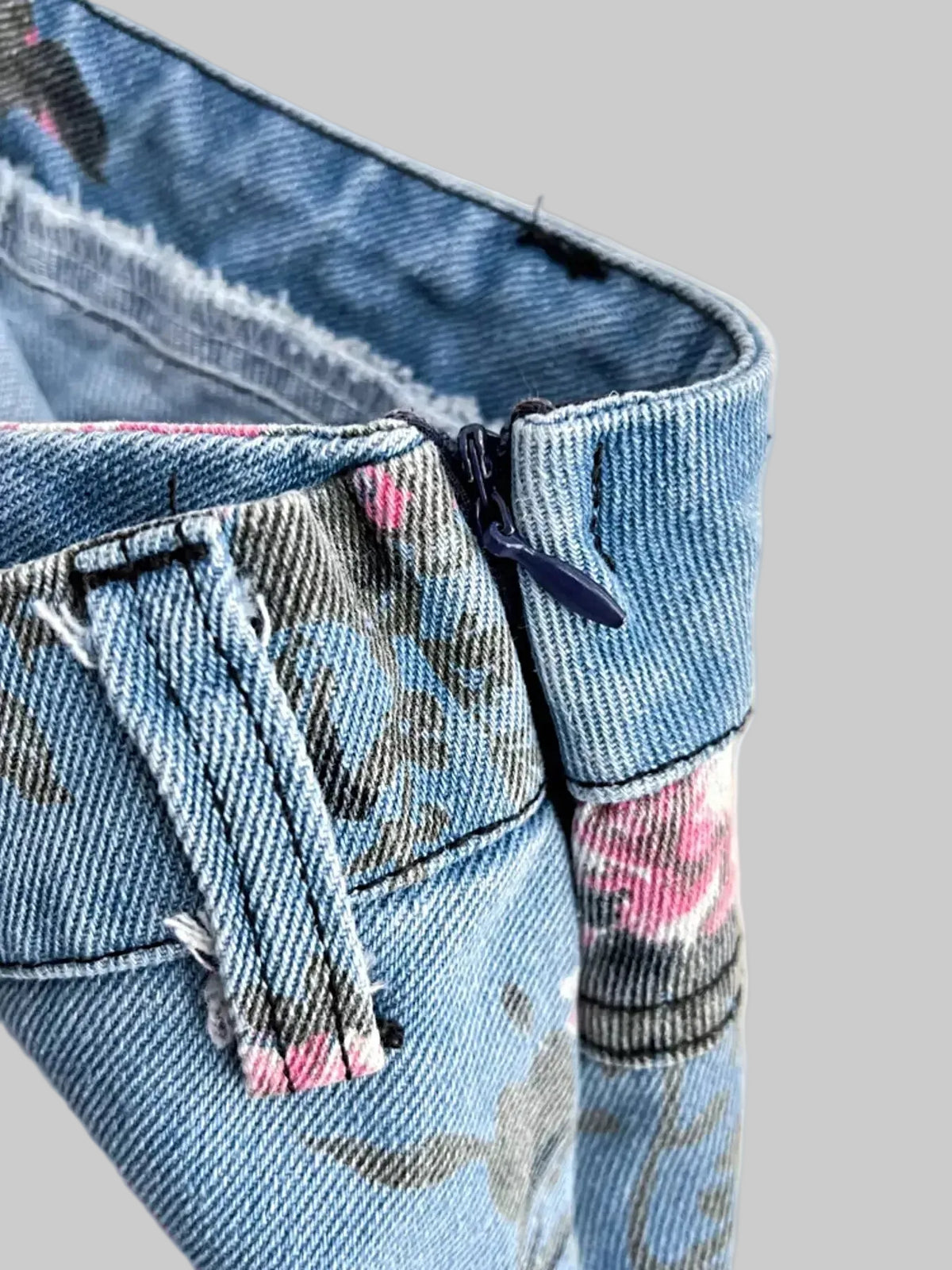 Floral Print Sweetheart Neck Cami and Skirt Denim Set -