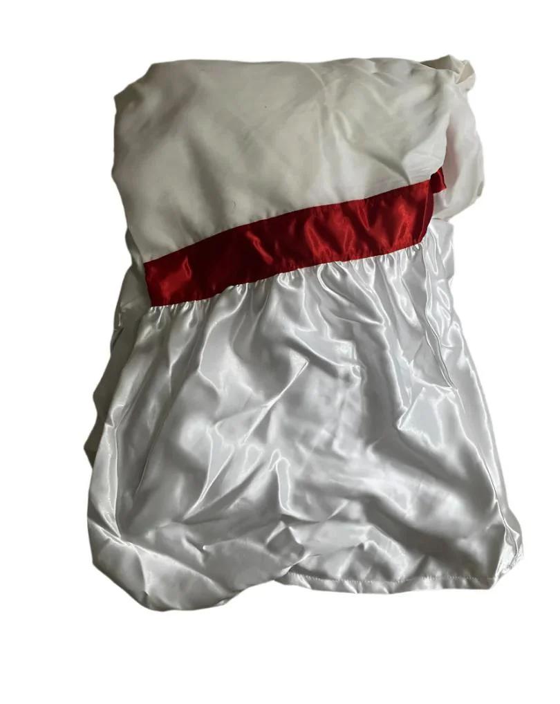 Luxurious Sonoma Satin Bed Skirt in White/Burgundy Color, Full Size, 15-Inch Drop, perfect for elevating your bedroom decor with a sumptuous satin bed skirt design.