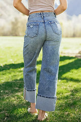 Cuffed Straight Loose Jeans -
