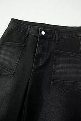 Frayed Cropped Straight Jeans -