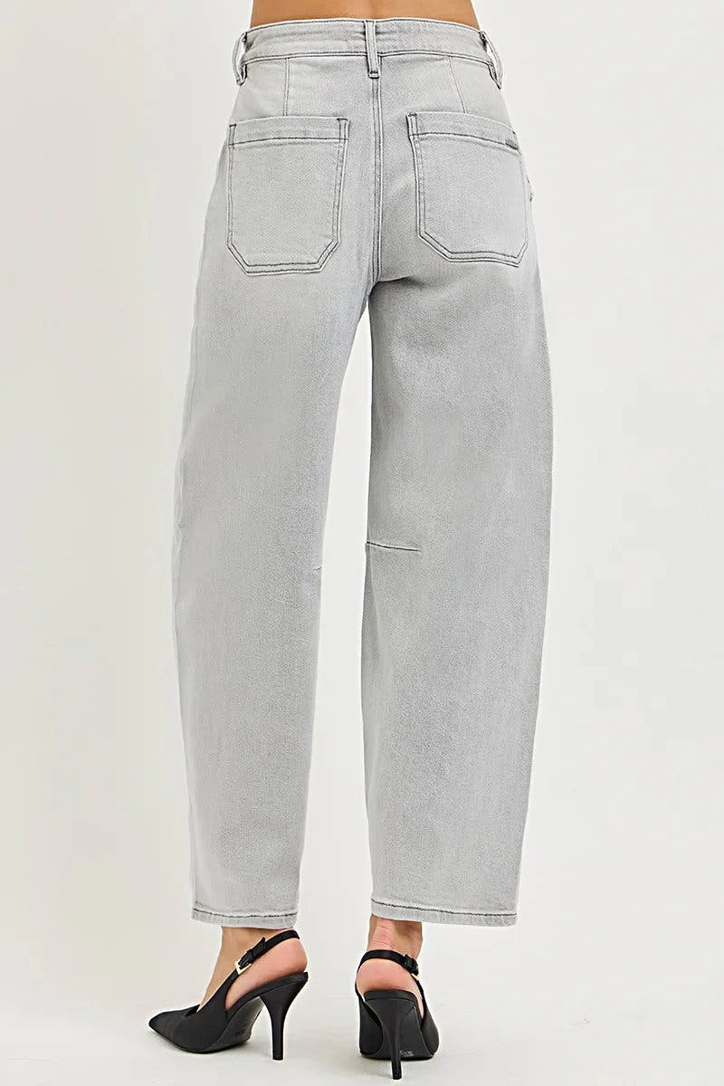 RISEN Slouchy Cropped Barrel Jeans -