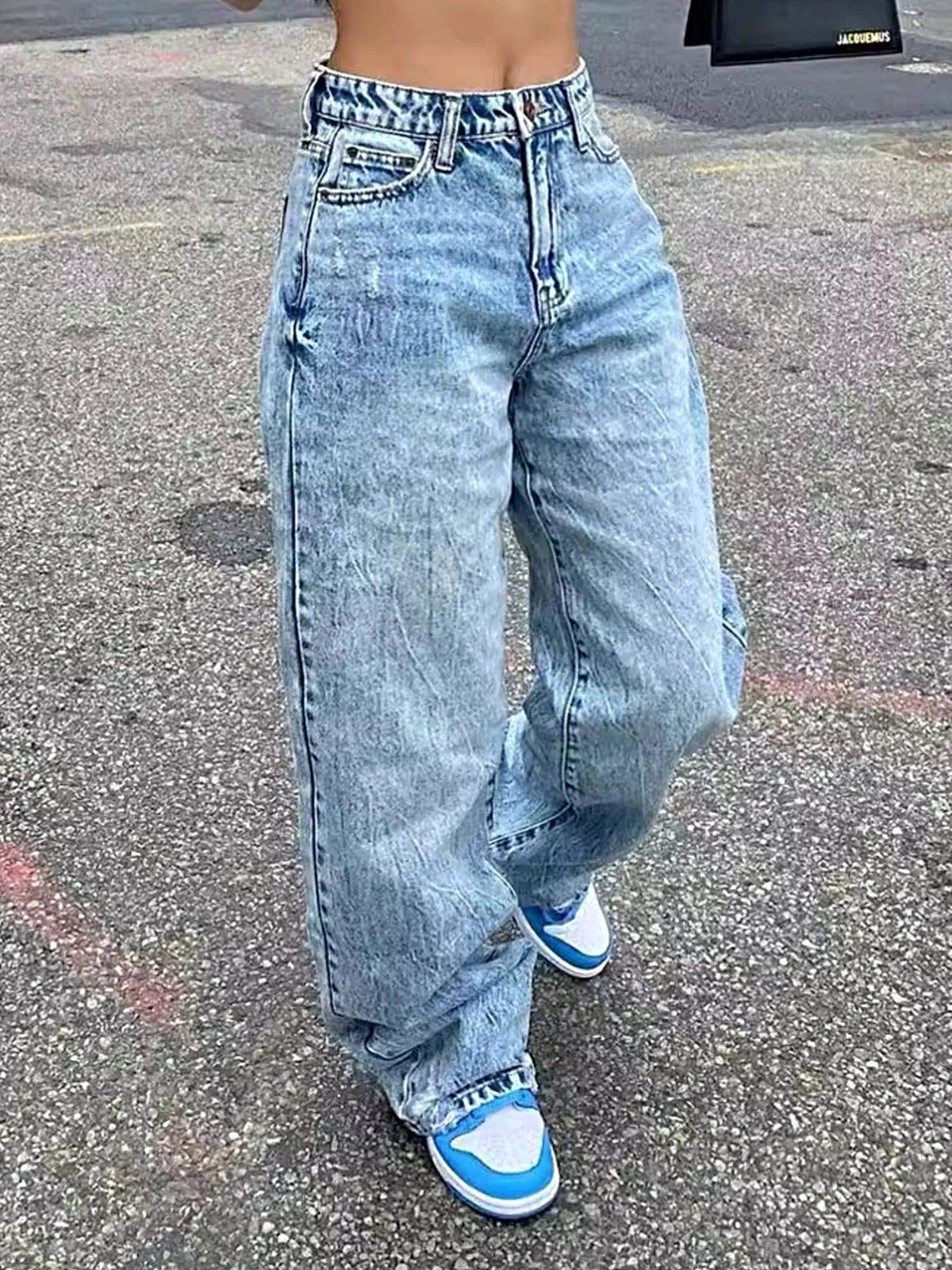 Wash Wide Leg Jeans -