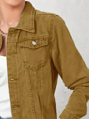 Button Up Long Sleeve Denim Jacket -