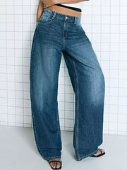 Wide Leg Washed Jeans -