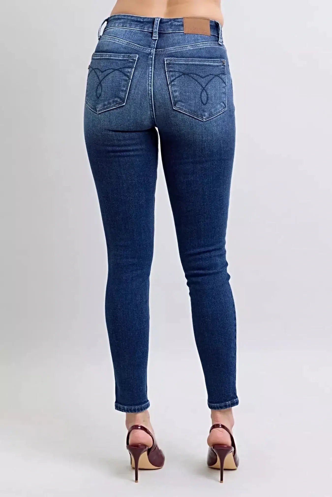 Judy Blue Full Size Washed Thermal Skinny Jeans Plus Size -