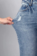 Cuffed Straight Loose Jeans -