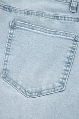 Light Wash Utility Pocket Straight Leg Jeans -