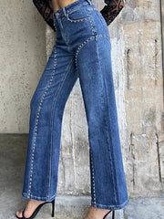 Studded Wide Leg Jeans -