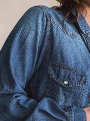 Washed Button Down Denim Shirt -