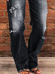 Full Size Distressed Raw Hem Jeans Plus Size -