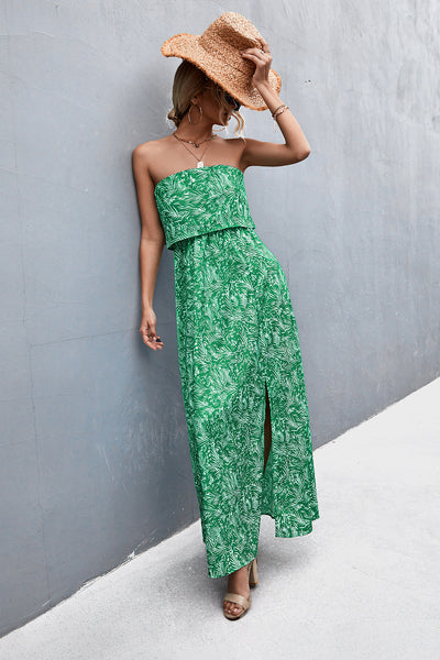 Strapless Split Maxi Dress