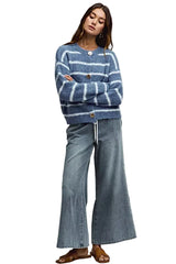 SO ME Mid Rise Elastic Waist Flare Denim Jeans -