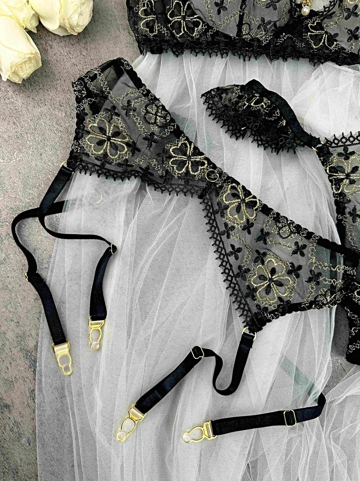 Vanessa Golden Clover Lingerie Set - 3 pcs set